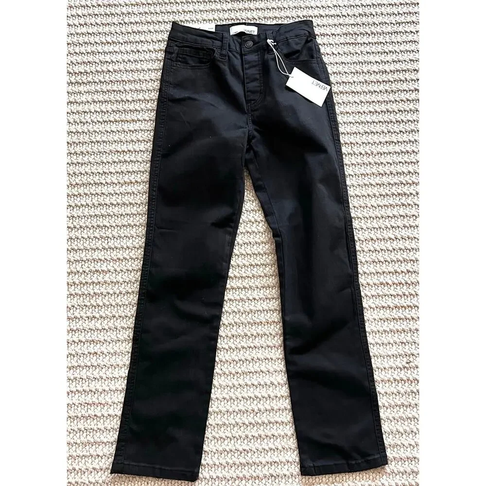 Vervet Jeanne  High Rise Stretch Slim Ankle Black HiddenButton Fly Jeans Size 25